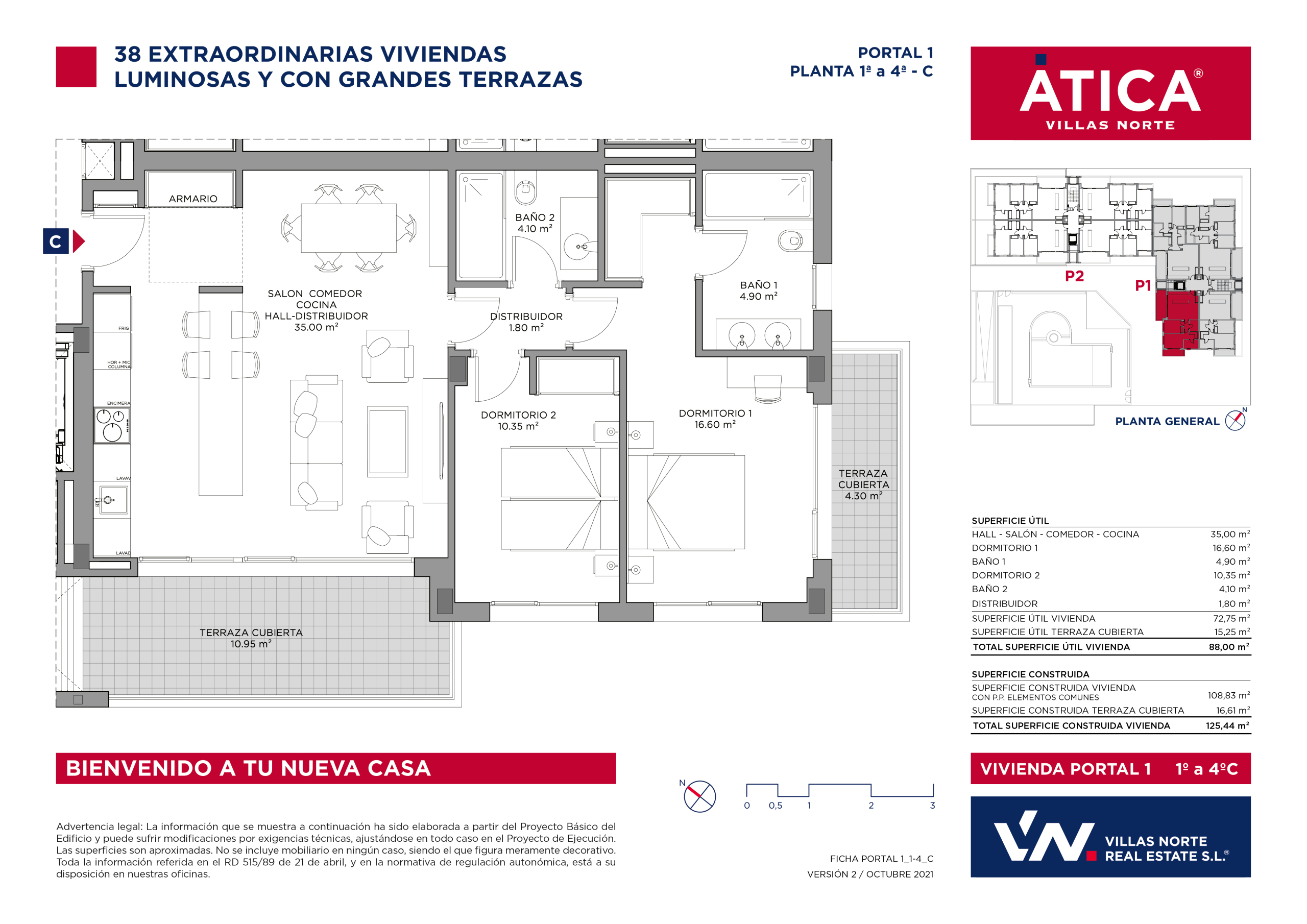 AMPLIAS VIVIENDAS DE 2 DORMITORIOS