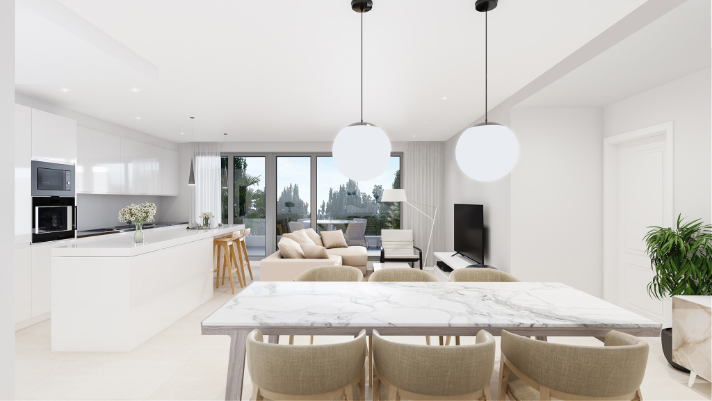 Atica Villas Norte Pisos Obra Nueva salón con mejores calidades