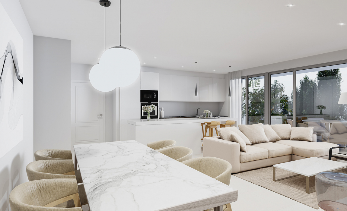 Piso obra nueva Valladolid Salónn Luminoso Calidades